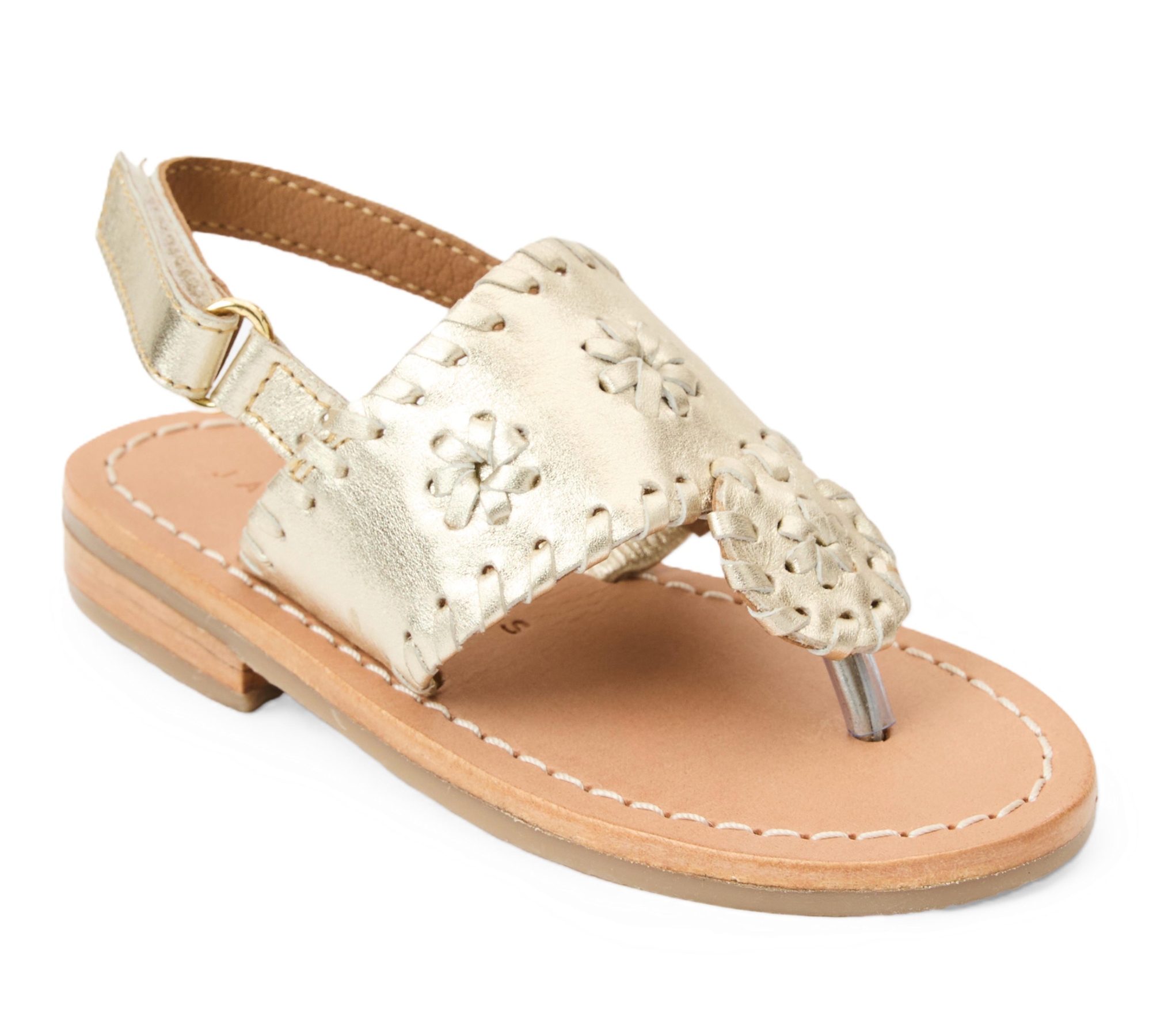 Toddler Jacks Flat Sandal - Metallic Nappa