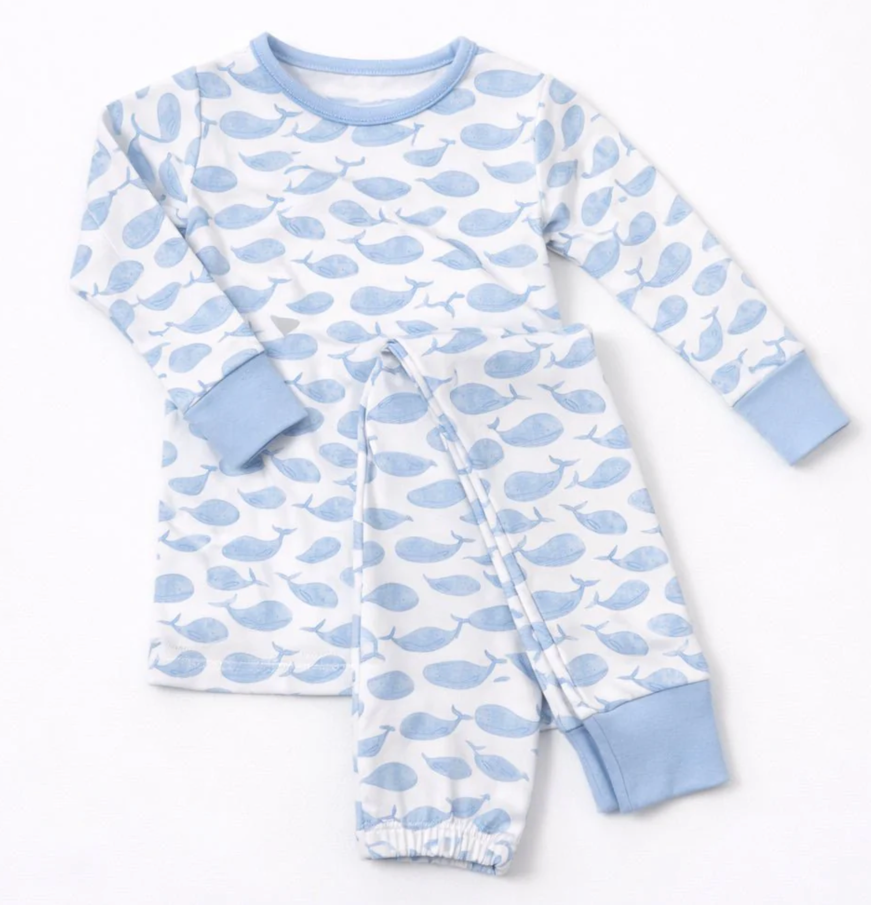 Azure Whales Pajamas - Light Blue