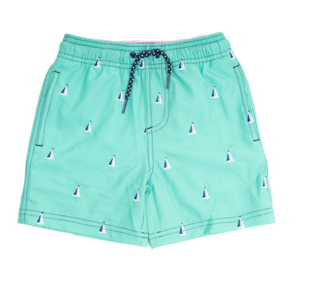 Green Sails Boys 4 Way Stretch Swim Trunks