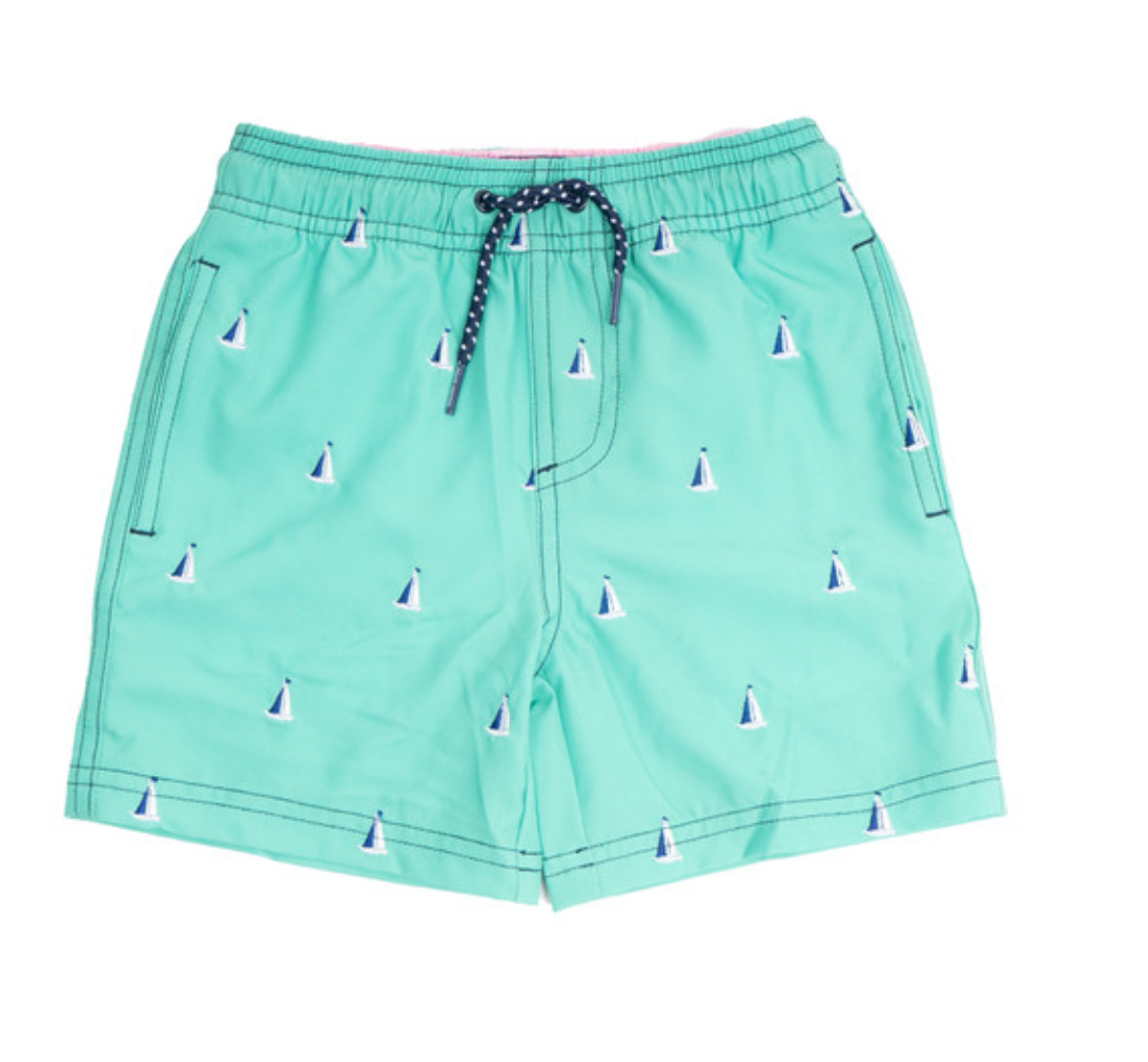 Green Sails Boys 4 Way Stretch Swim Trunks