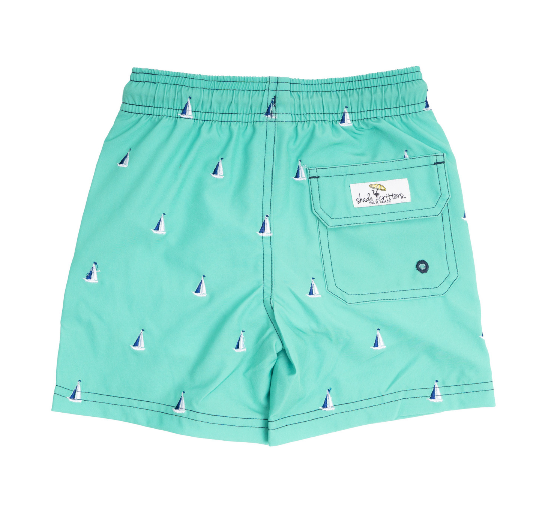 Green Sails Boys 4 Way Stretch Swim Trunks
