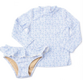 Shade Critters Girls Coastal Garden Long Sleeve Two Piece Swimsuit