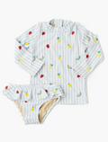 Rash Guard Set Embroidered Picnic Stripe