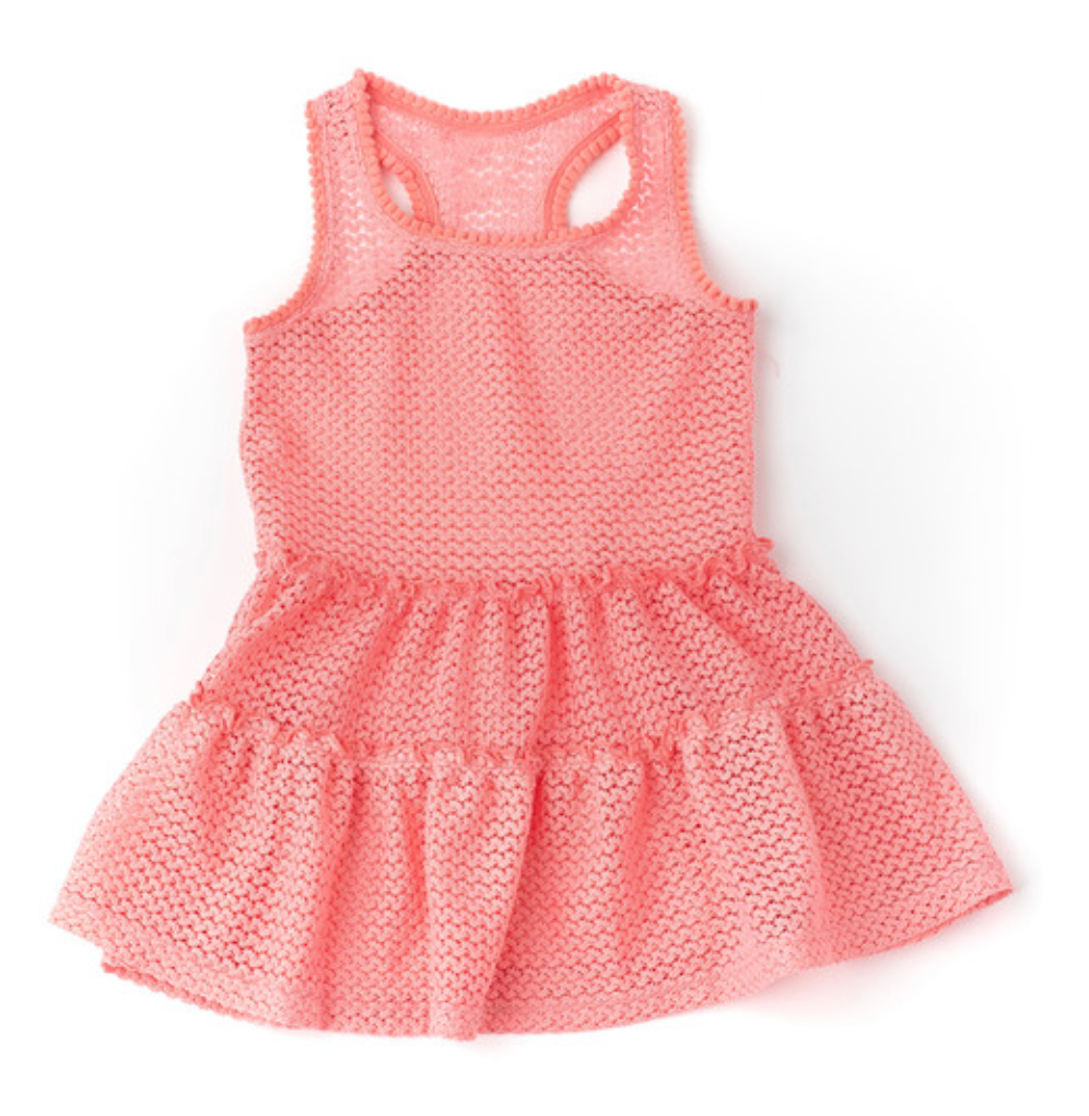 Crochet Swim Cover Up Dress- Pink