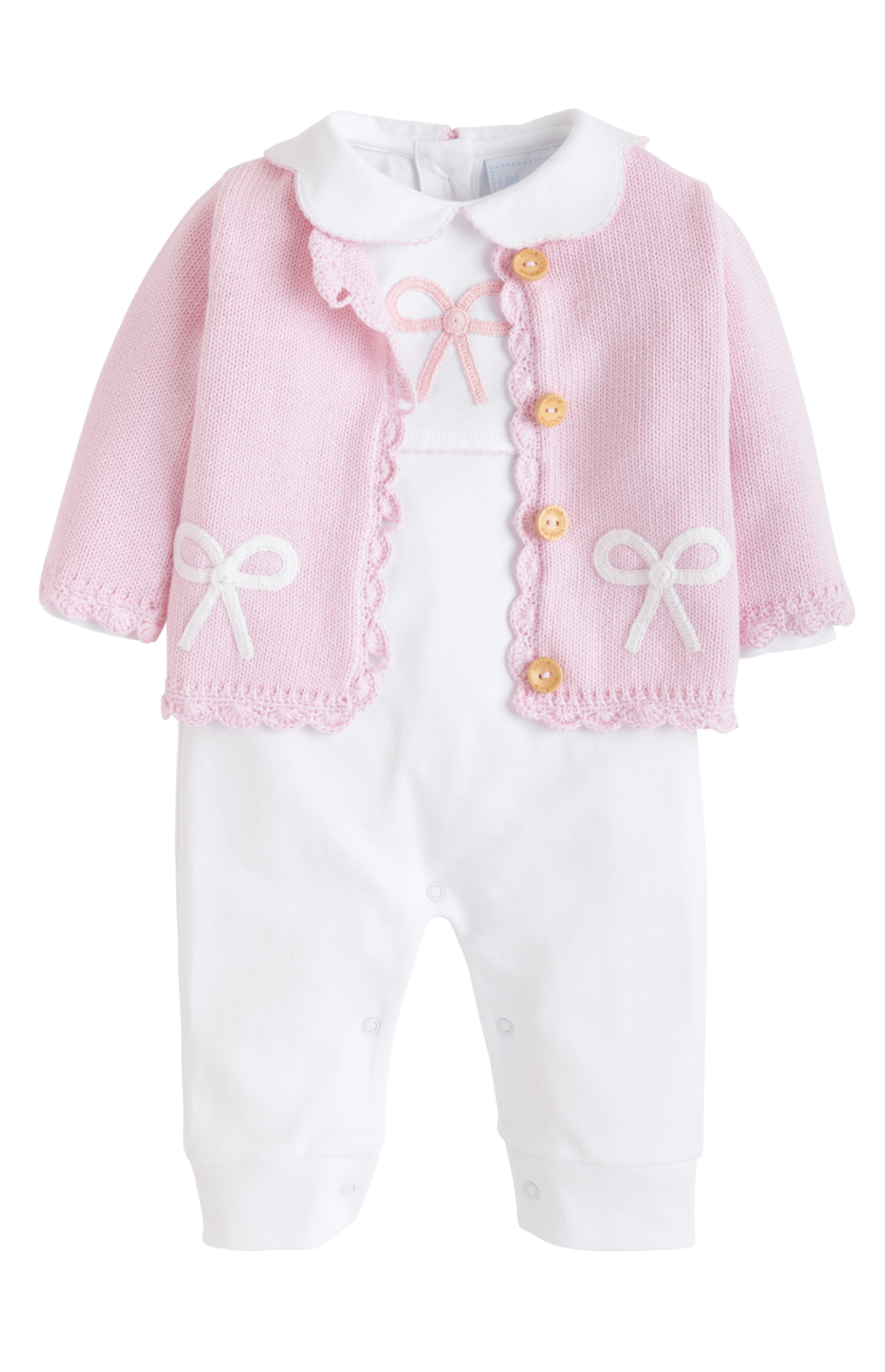Crochet Playsuit - Pink Bow