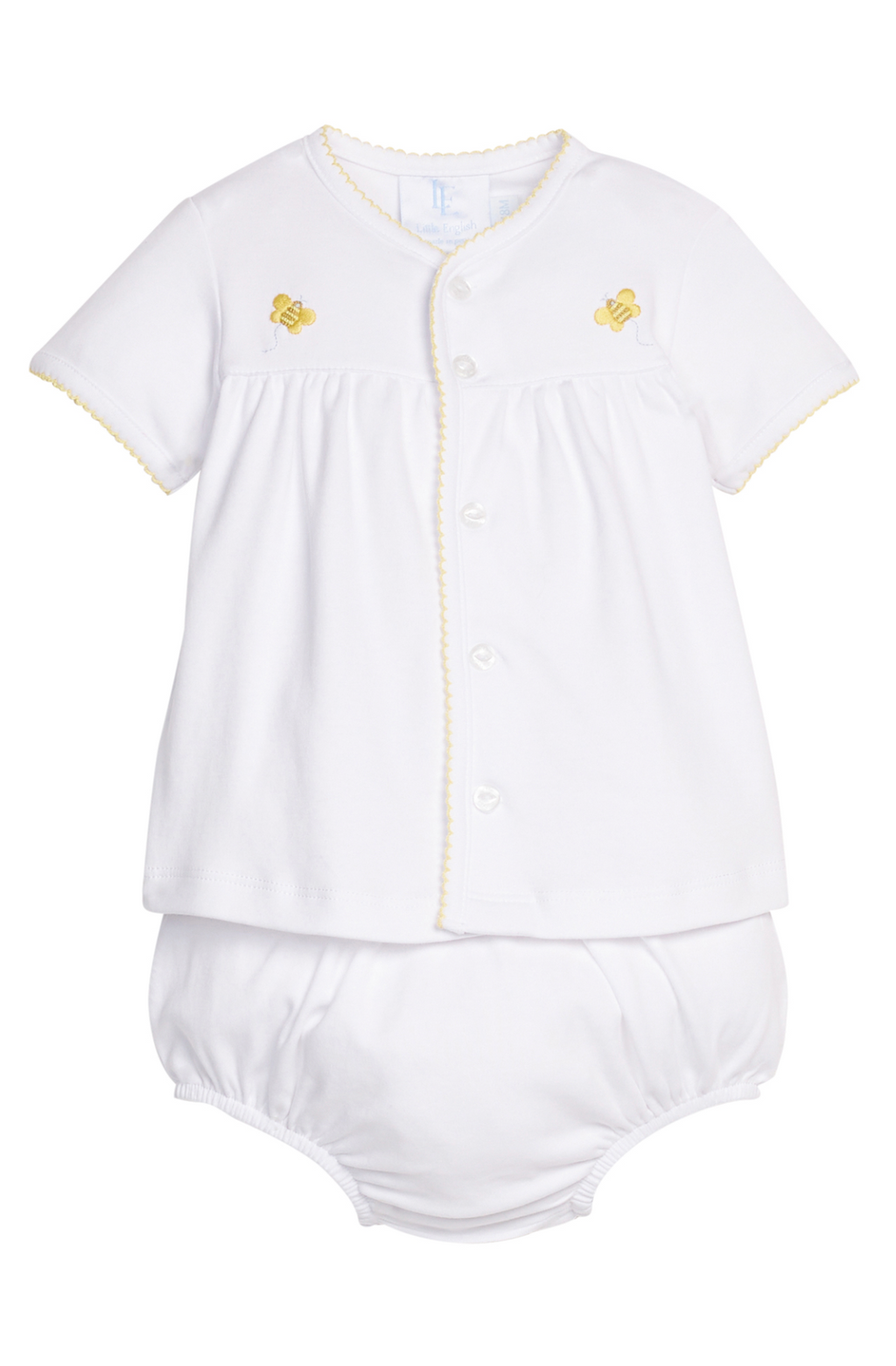 Pinpoint Layette Knit Set - Bee