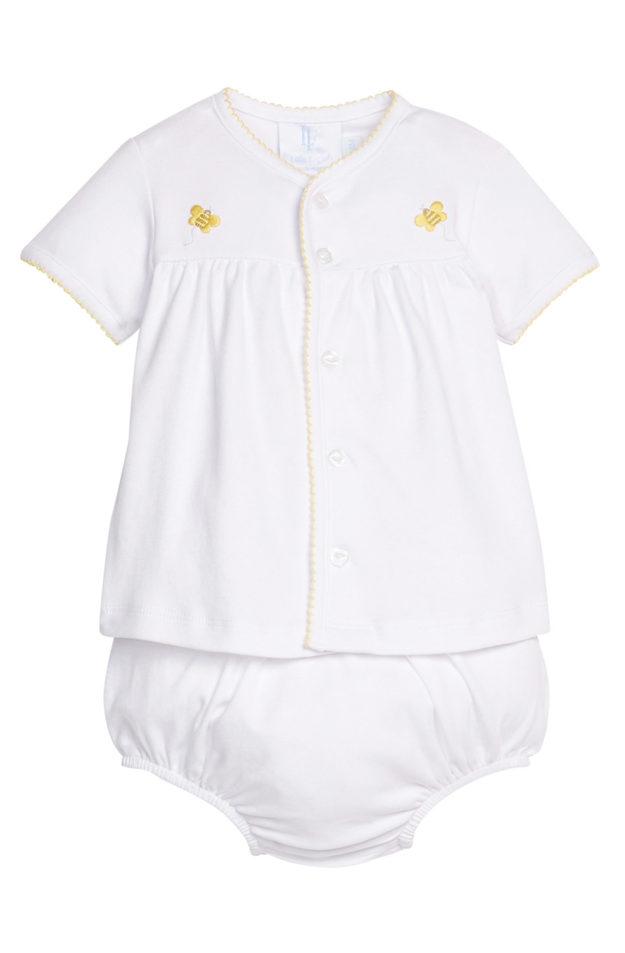 Pinpoint Layette Knit Set - Bee