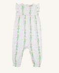 Sleeveless Leigh Ann Angel Sleeve Romper-Fincastle Floral with Palm Beach Pink
