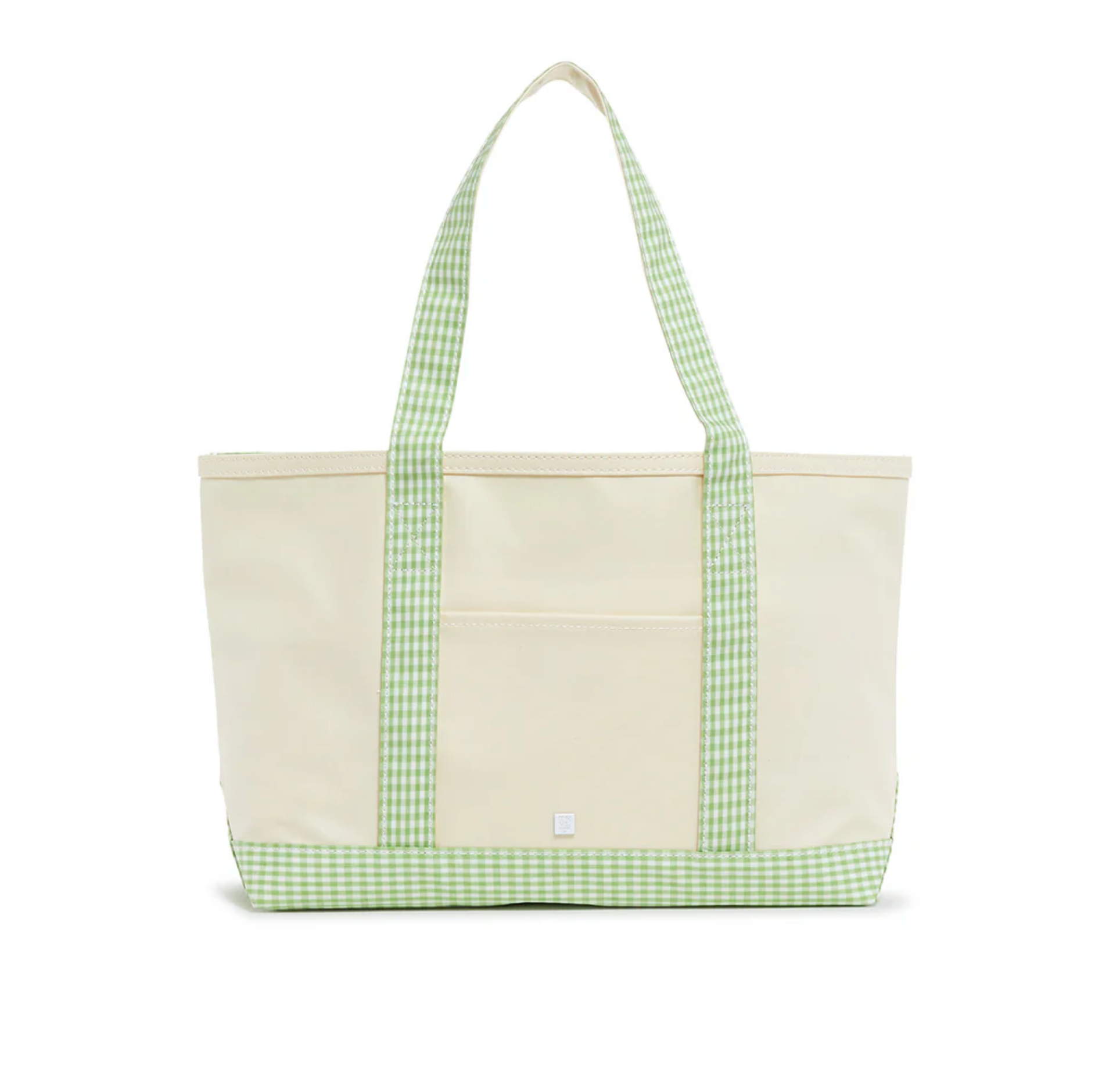 Medium Tote- Gingham Leaf Trim