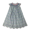 Brilliant Blooms Pearl Smocked Bishop dress