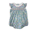 Periwinkle Petals Smocked Flutter Bubble
