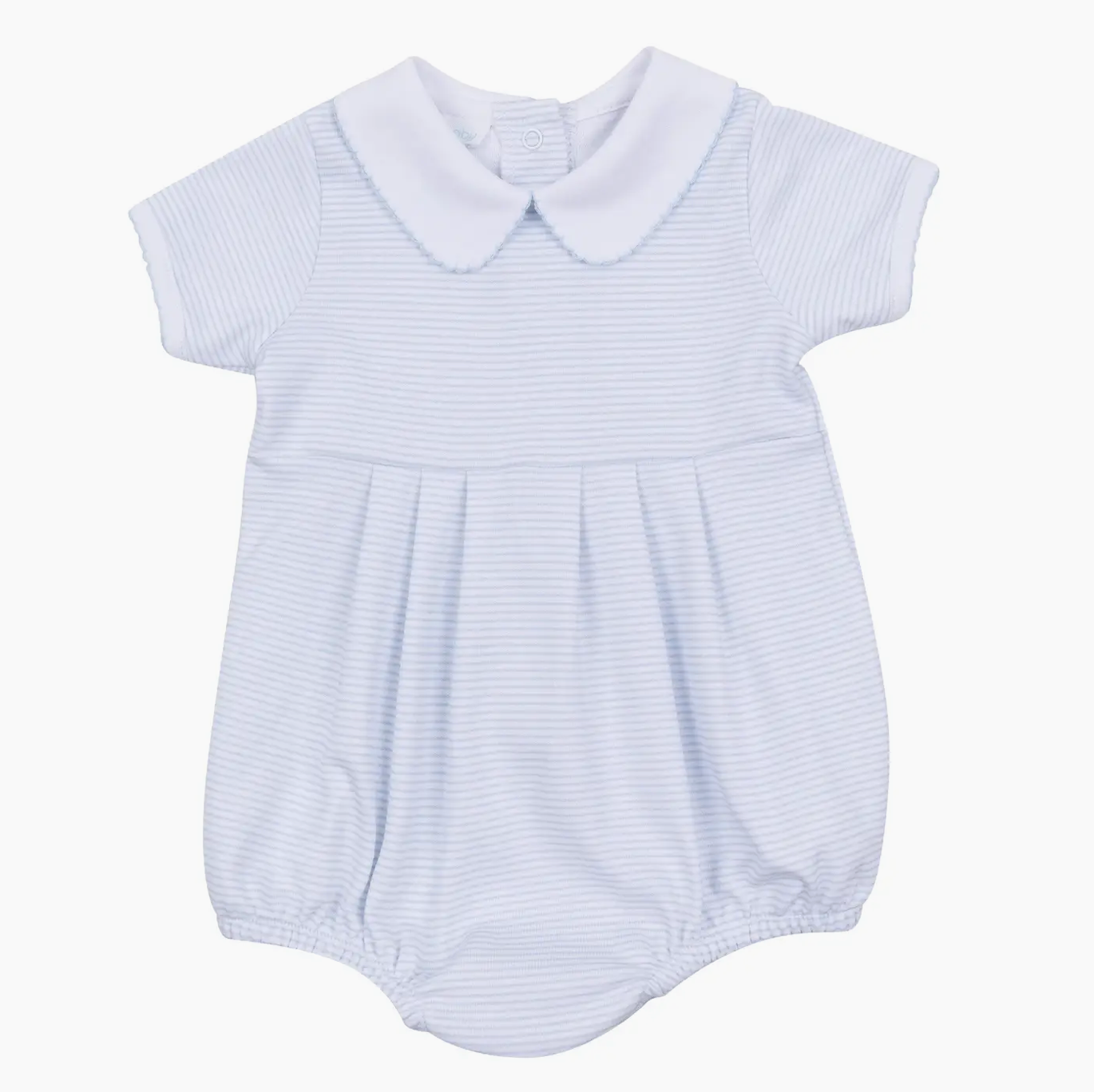 Mini Stripes Collared Short Sleeve Bubble
