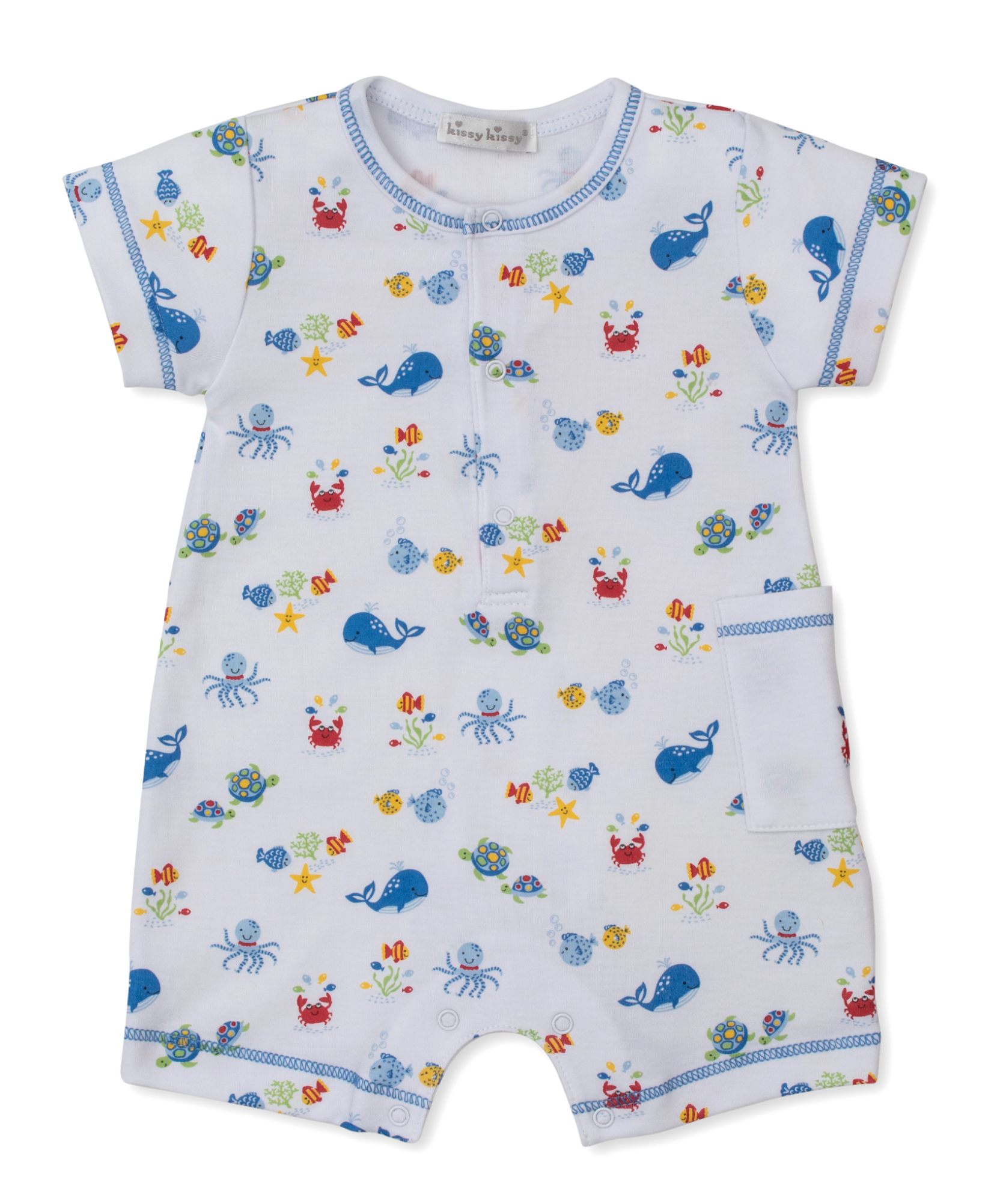 Ocean Antics Blue Short Playsuit