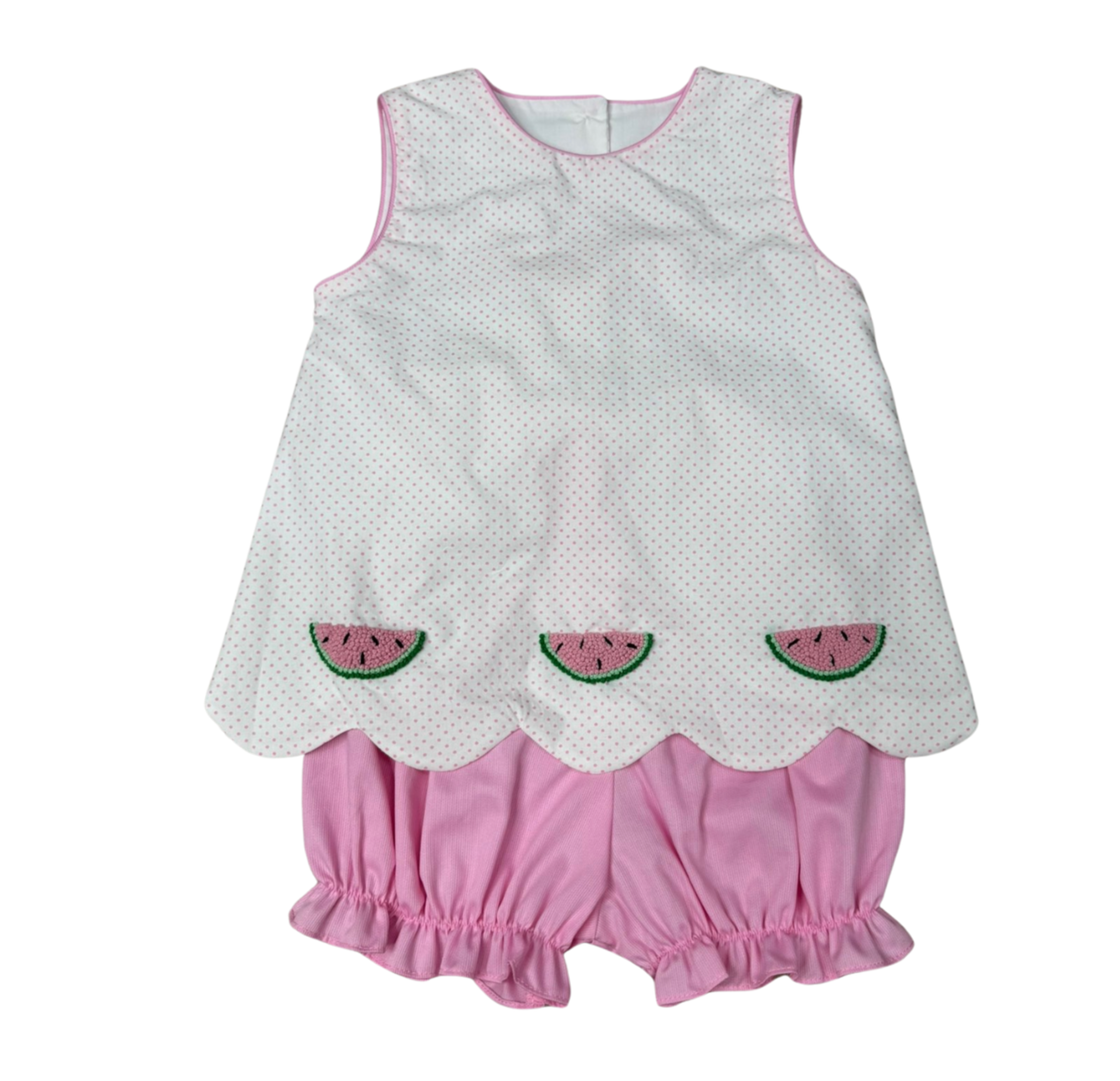 Watermelon Scallop Bow Back Bloomer Set