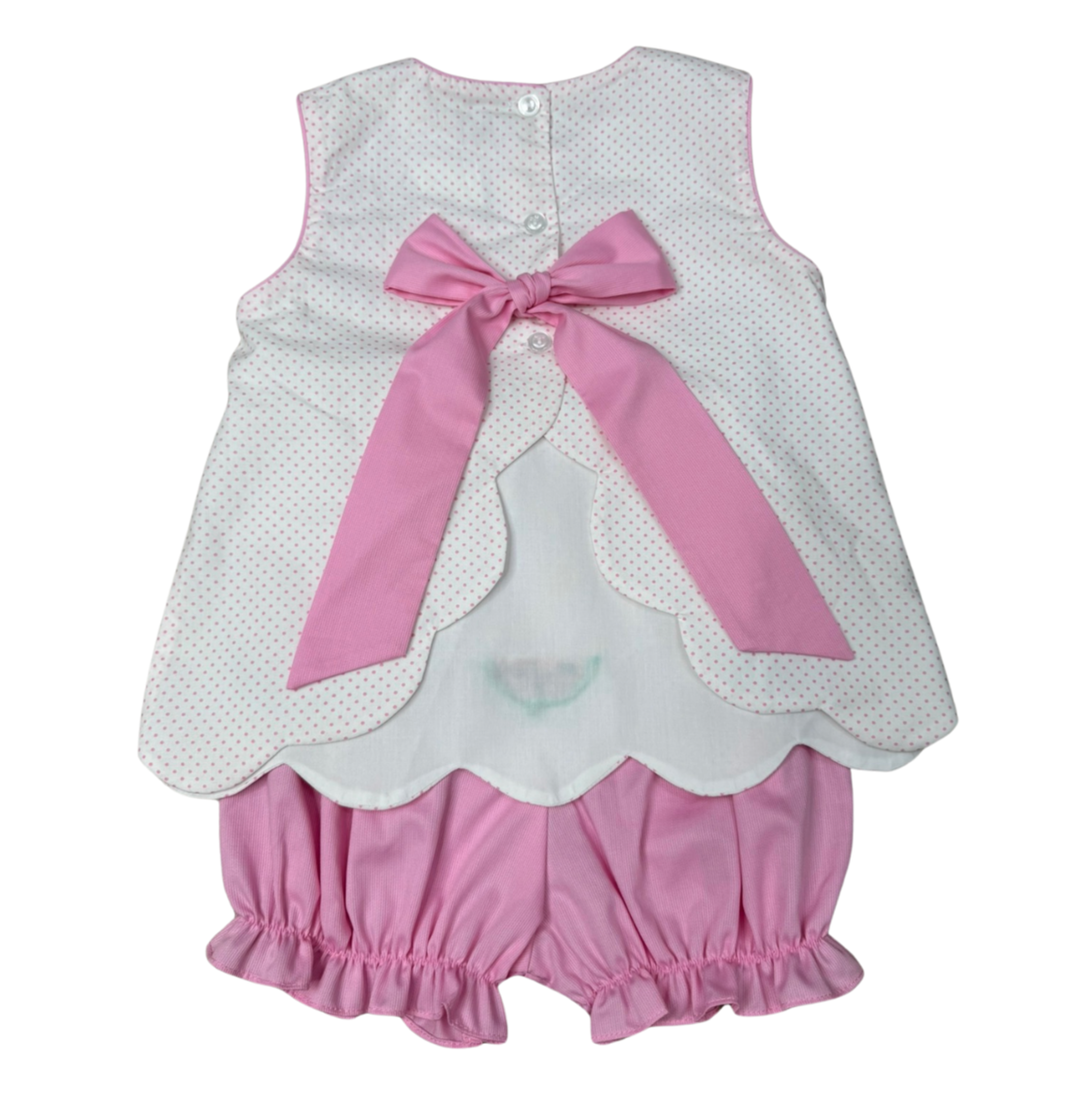 Watermelon Scallop Bow Back Bloomer Set