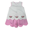 Watermelon Scallop Bow back Short Set