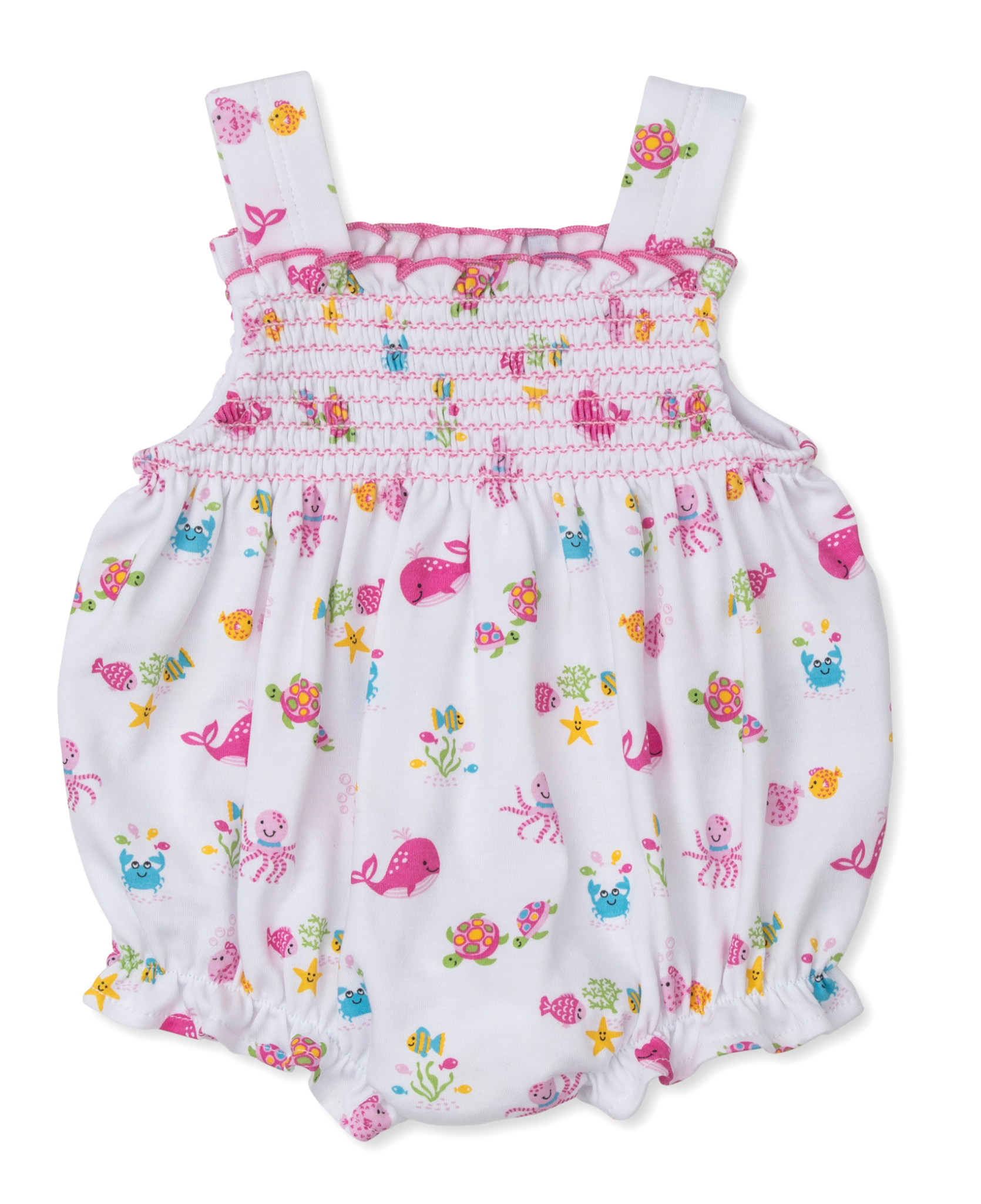 Ocean Antics Pink Smocked Bubble