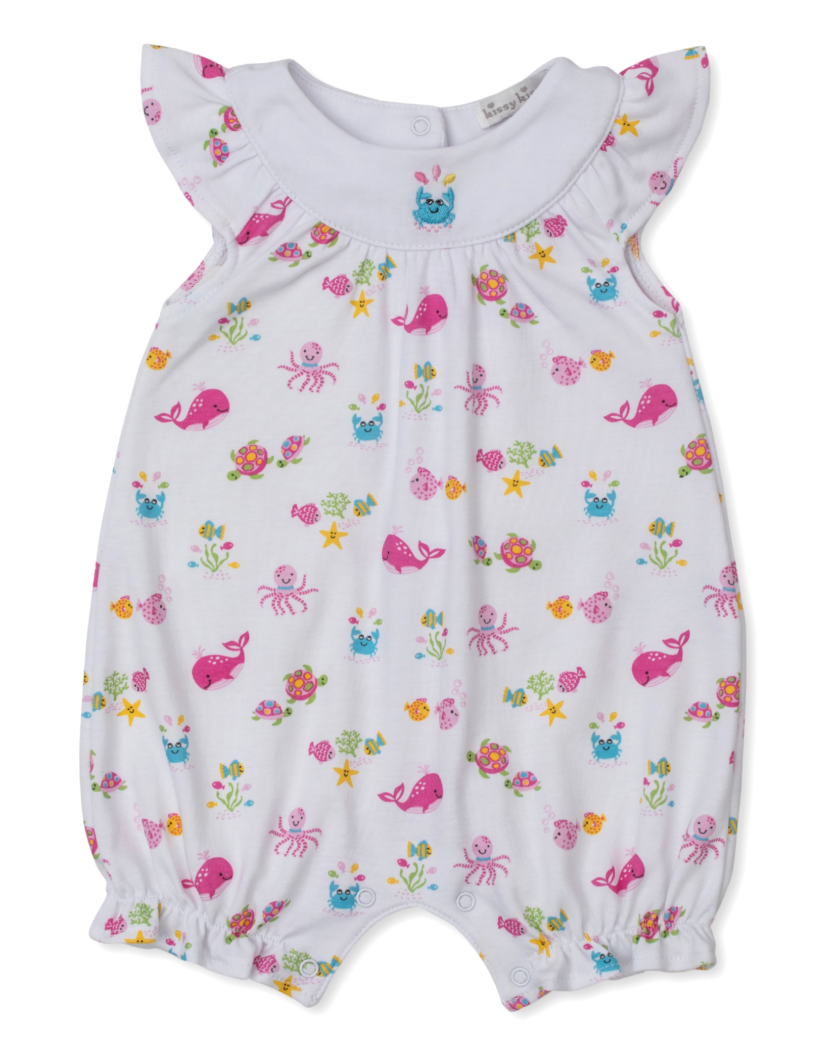Ocean Antics Pink Short Playsuit