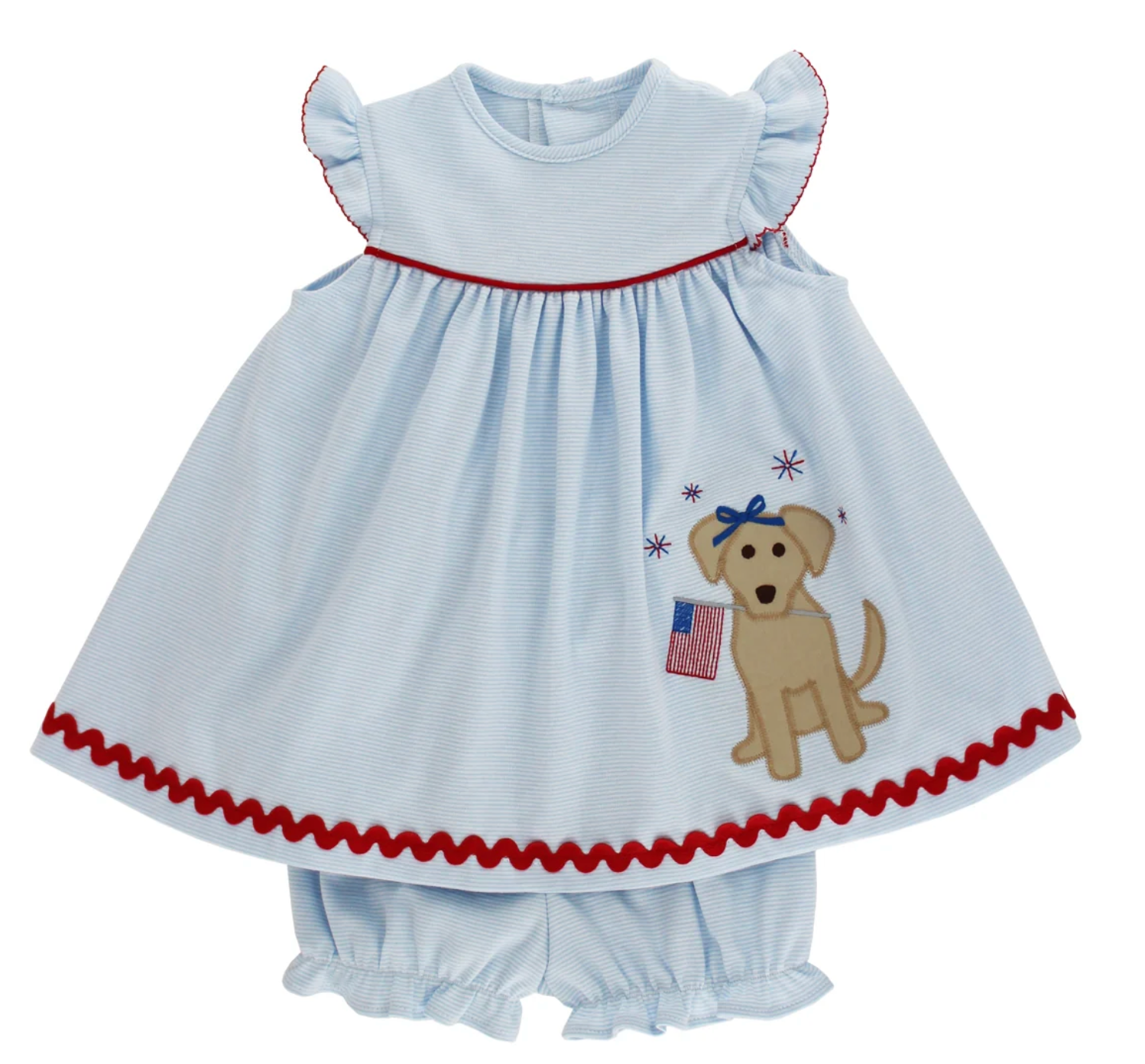 Patriotic Pup Knit Float with Bloomer