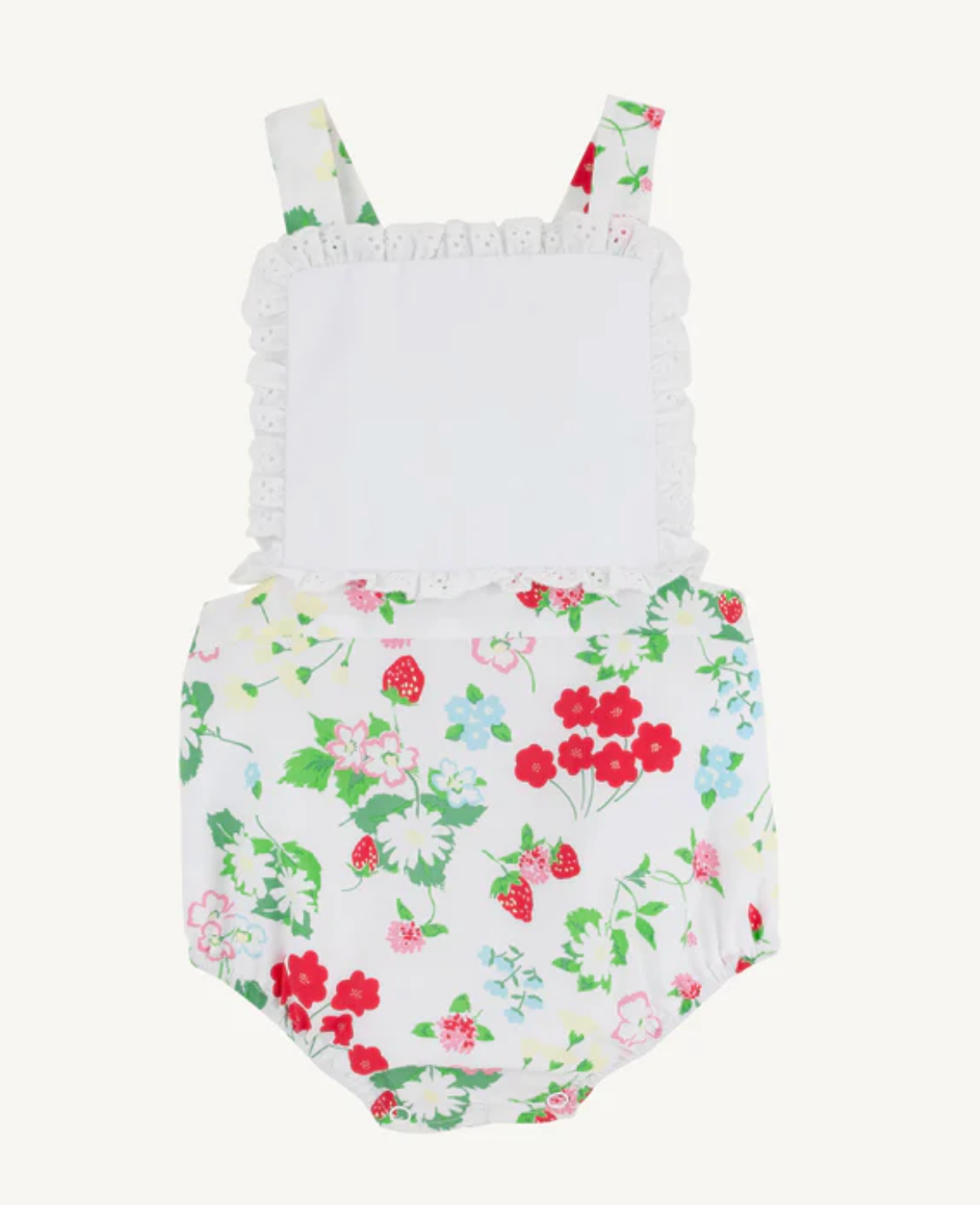Sally Sunsuit- Berry Sweet with Worth Avenue White
