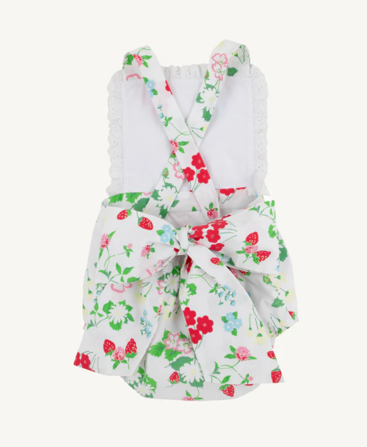 Sally Sunsuit- Berry Sweet with Worth Avenue White