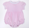 Mini Checks Short Sleeve Bubble-Pink