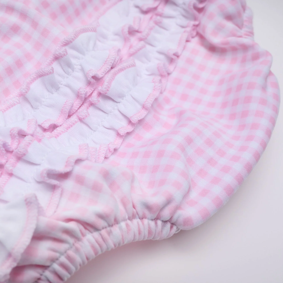 Mini Checks Short Sleeve Bubble-Pink