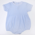 Mini Checks Short sleeve bubble- Blue