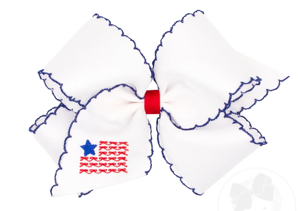 King Patriotic Embroidery Bow