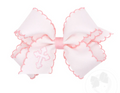 Medium White Bow with Cross Embroidered