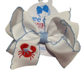 Medium Embroidered Crab Bow
