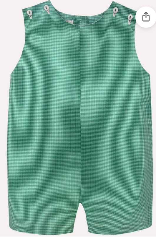 Green Seersucker Romper