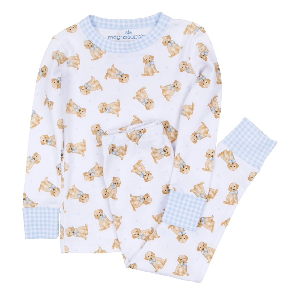 Sweet Golden Long Pajamas- Blue