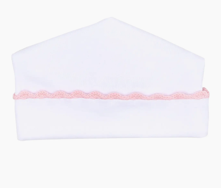 Baby Joy Crochet Trim Hat- Pink