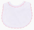 Baby Joy Crochet Trim Bib- Pink