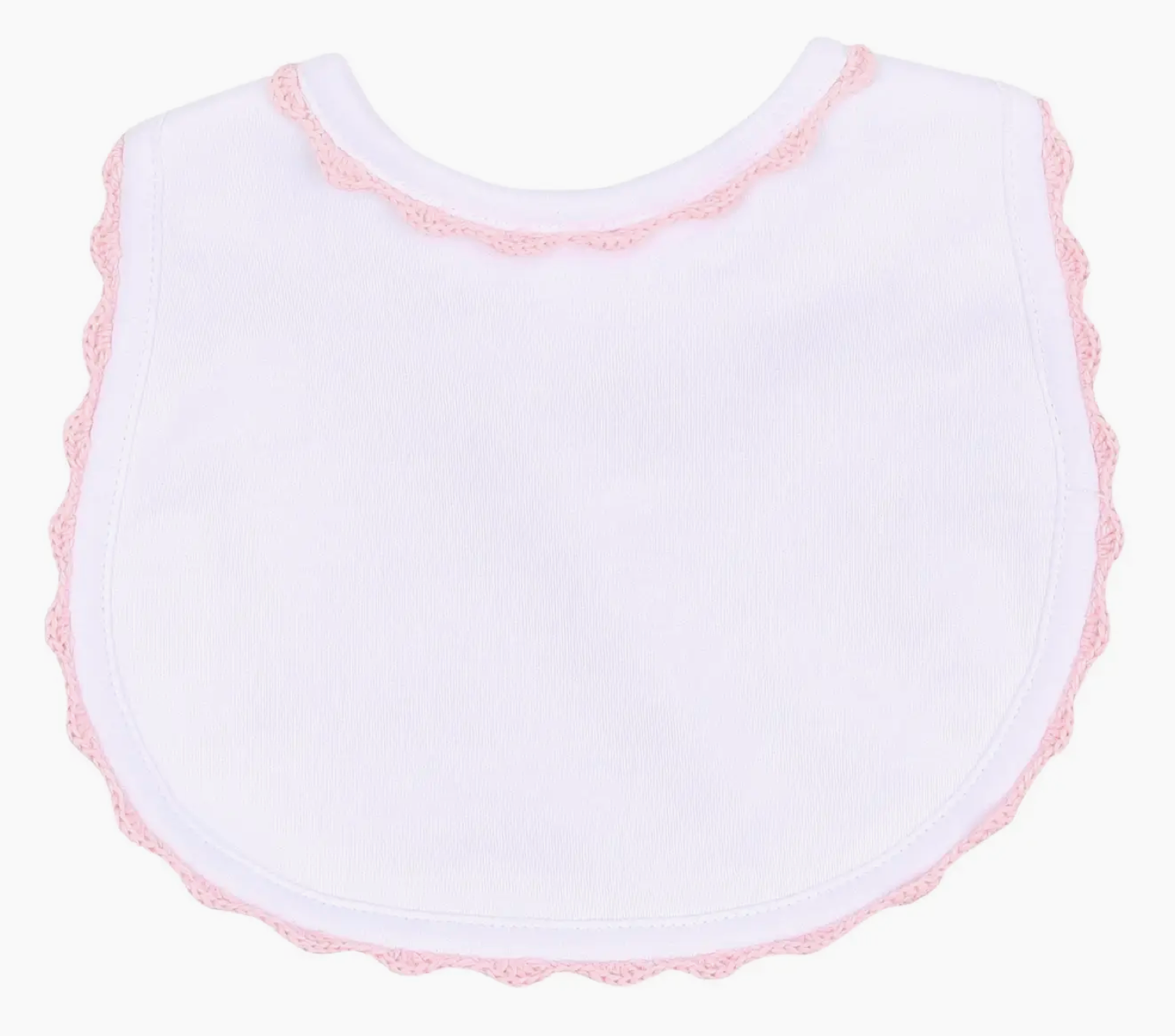 Baby Joy Crochet Trim Bib- Pink