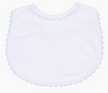 Baby Joy Crochet Trim Bib- Blue