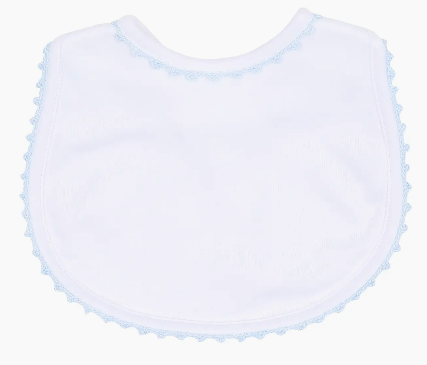 Baby Joy Crochet Trim Bib- Blue