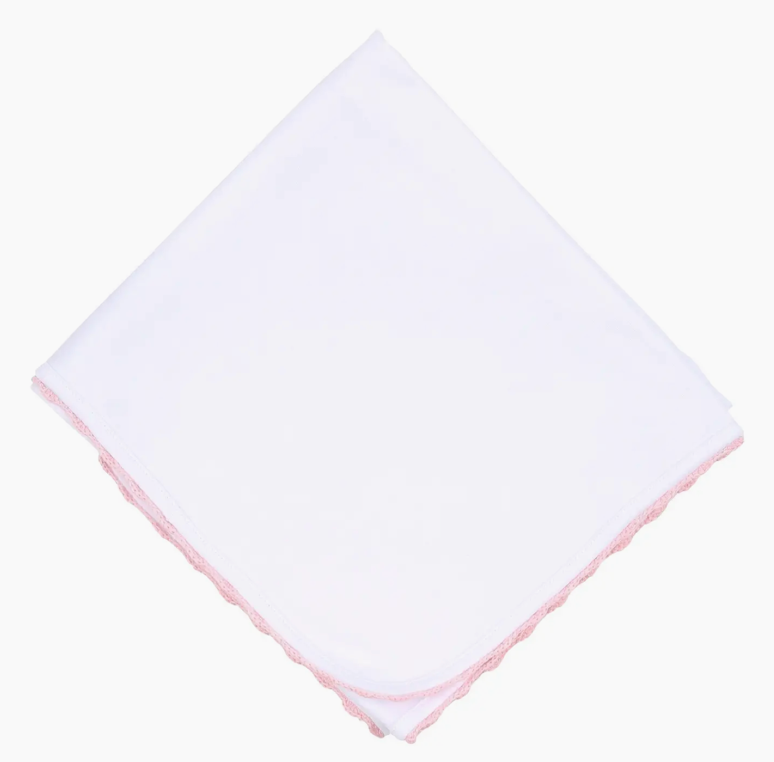 Baby Joy Crochet Trim Receiving Blanket- Pink
