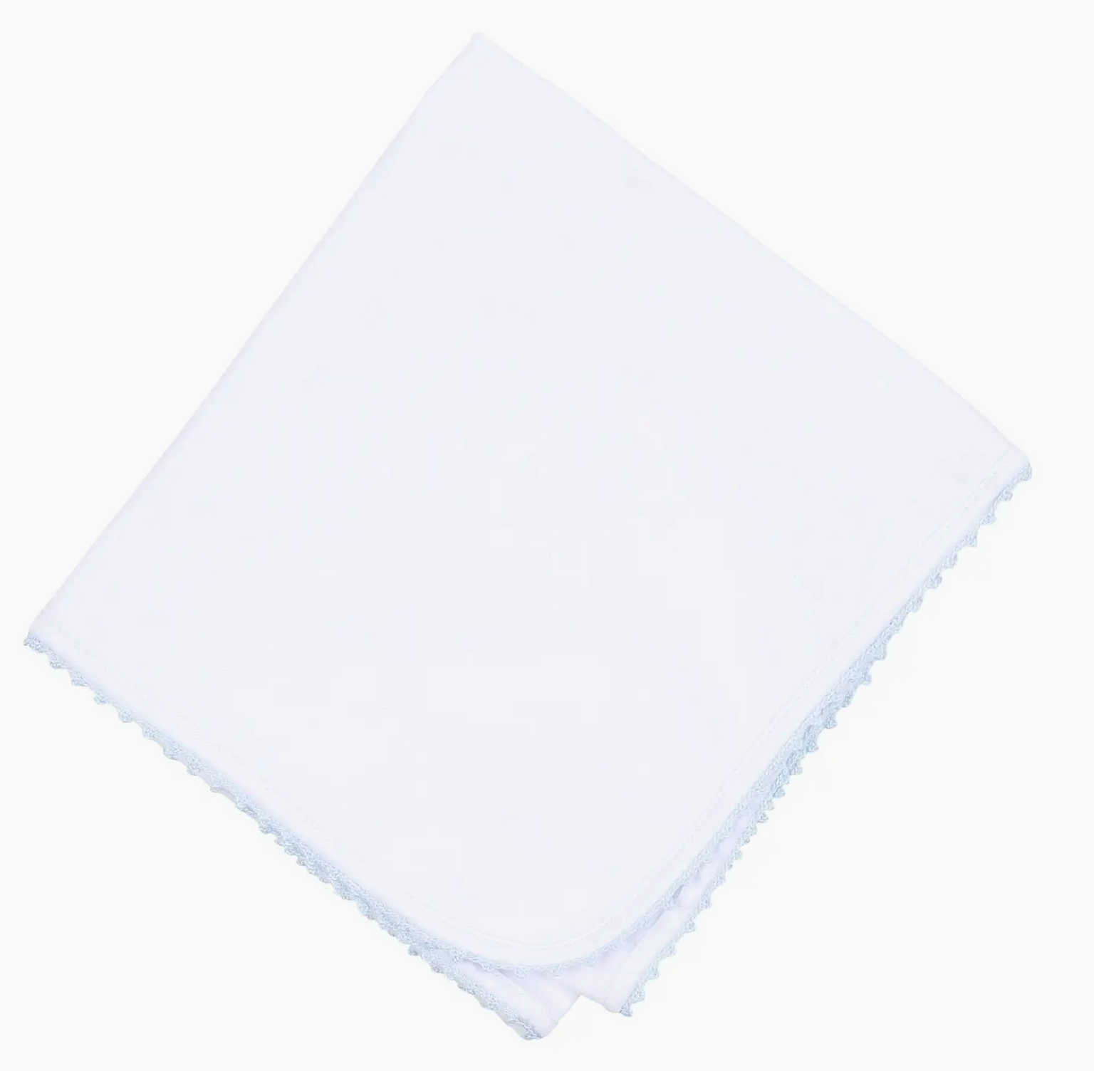 Baby Joy Crochet Trim Receiving Blanket- Blue