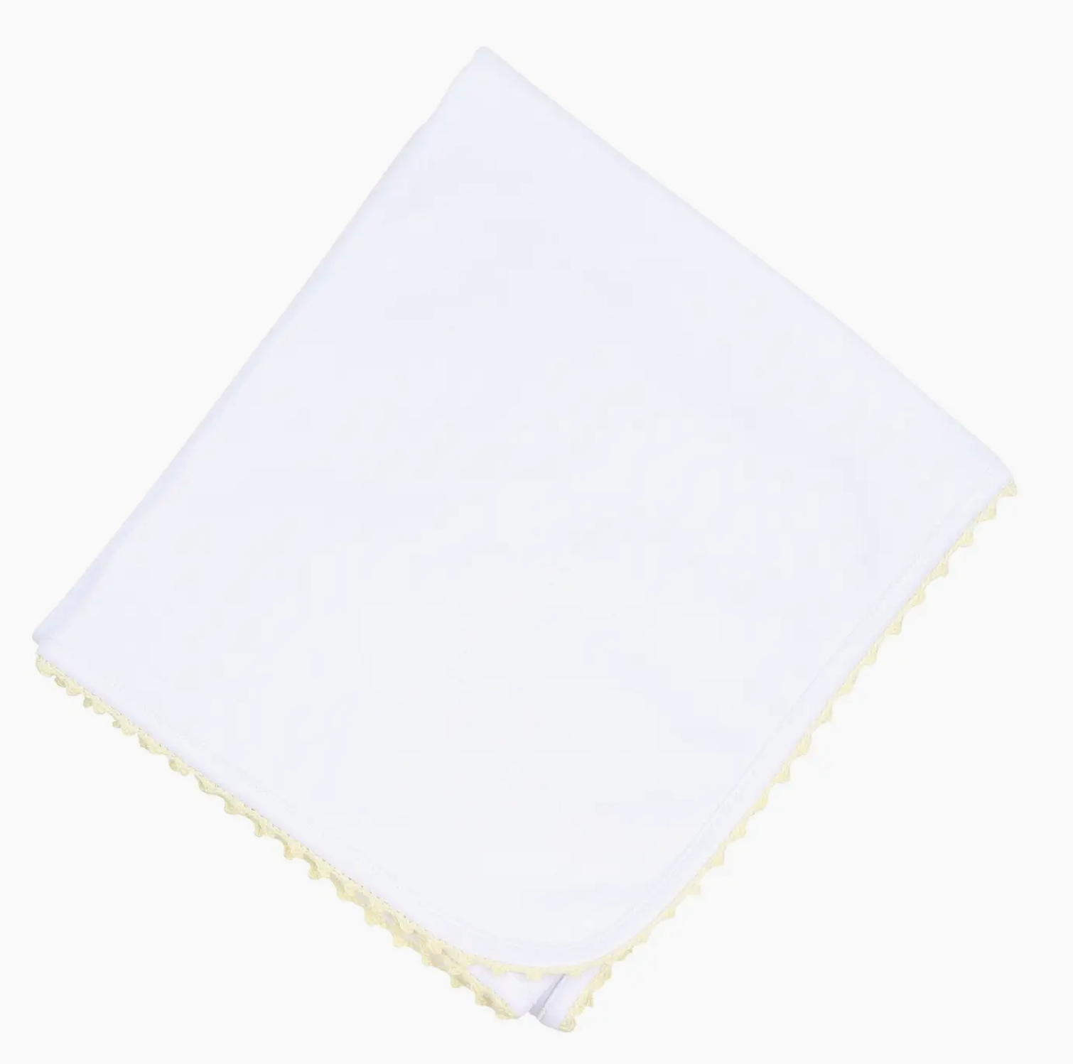 Baby Joy Crochet Trim Receiving Blanket- Yellow