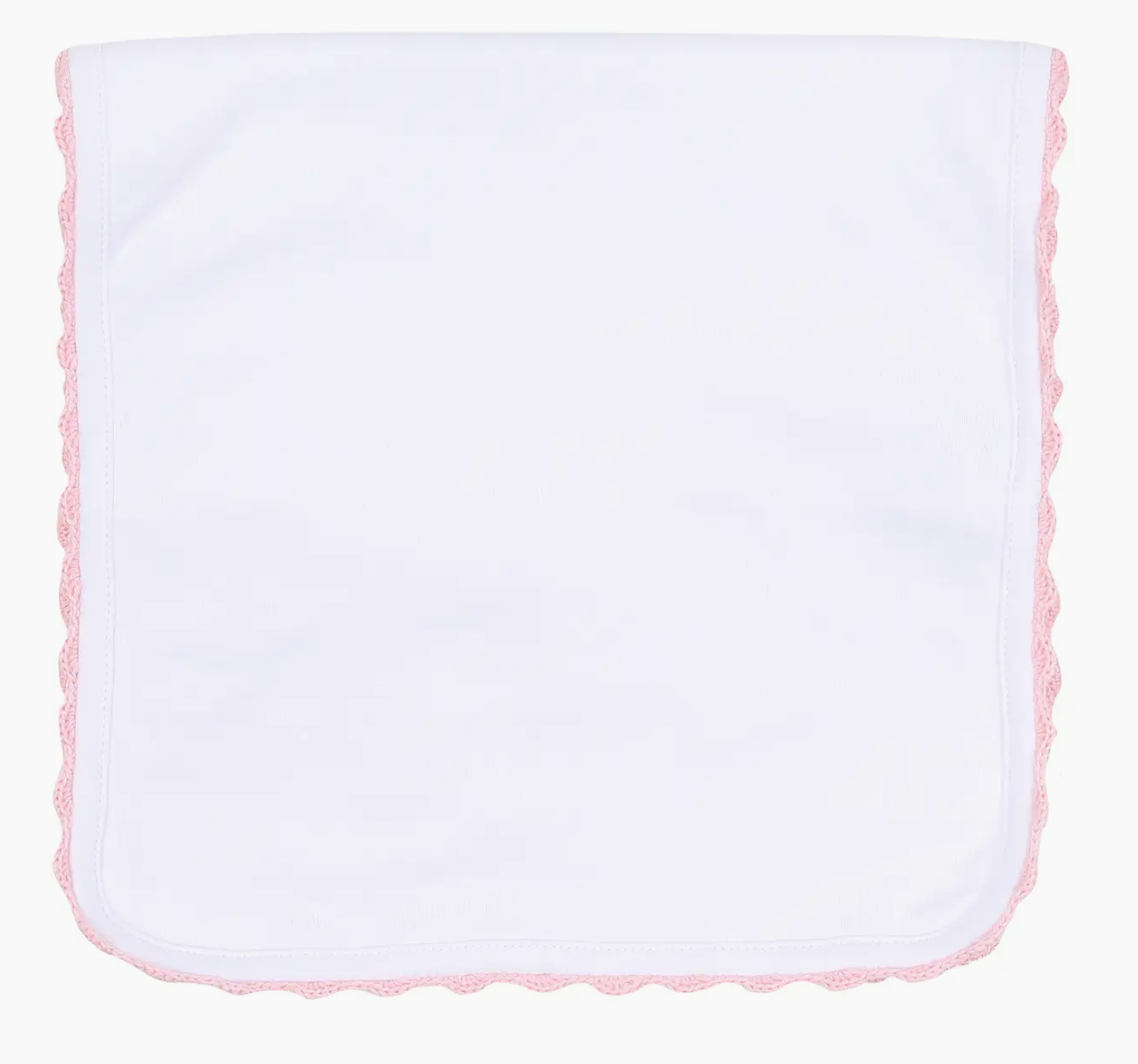 Baby Joy Crochet Trim Burp Cloth- Pink