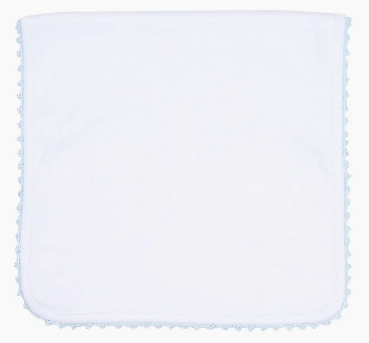 Baby Joy Crochet Trim Burp Cloth- Blue