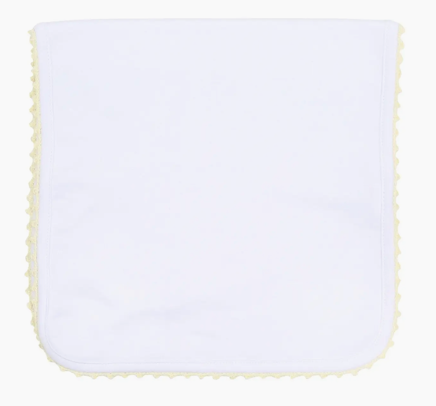 Baby Joy Crochet Trim Burp Cloth- Yellow