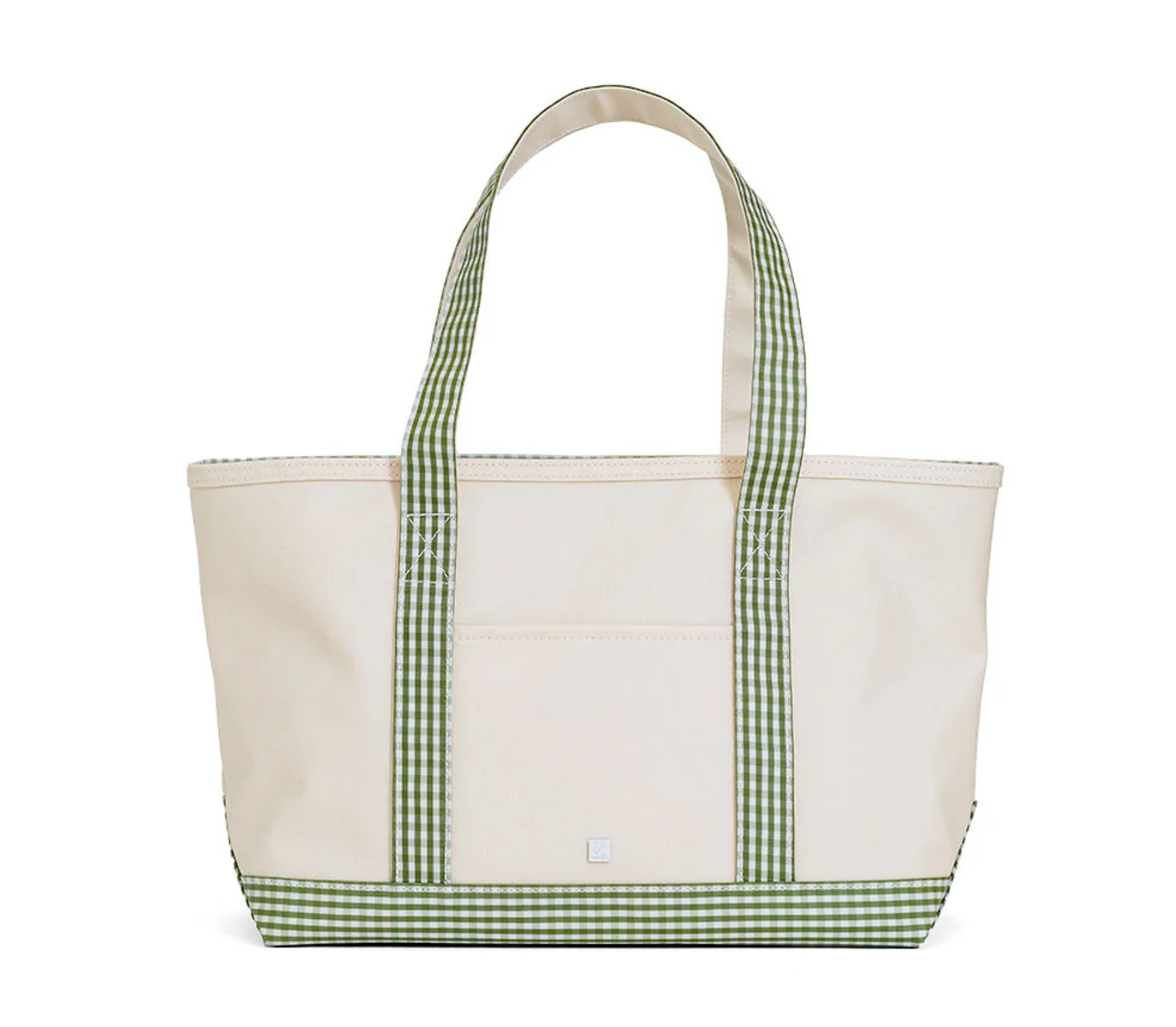 Medium Canvas Tote- Gingham Moss