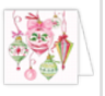 Enclosure card- Pink and Green Vintage Ornaments