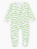 Bayou Baby Print Ruffle Footie- Pink