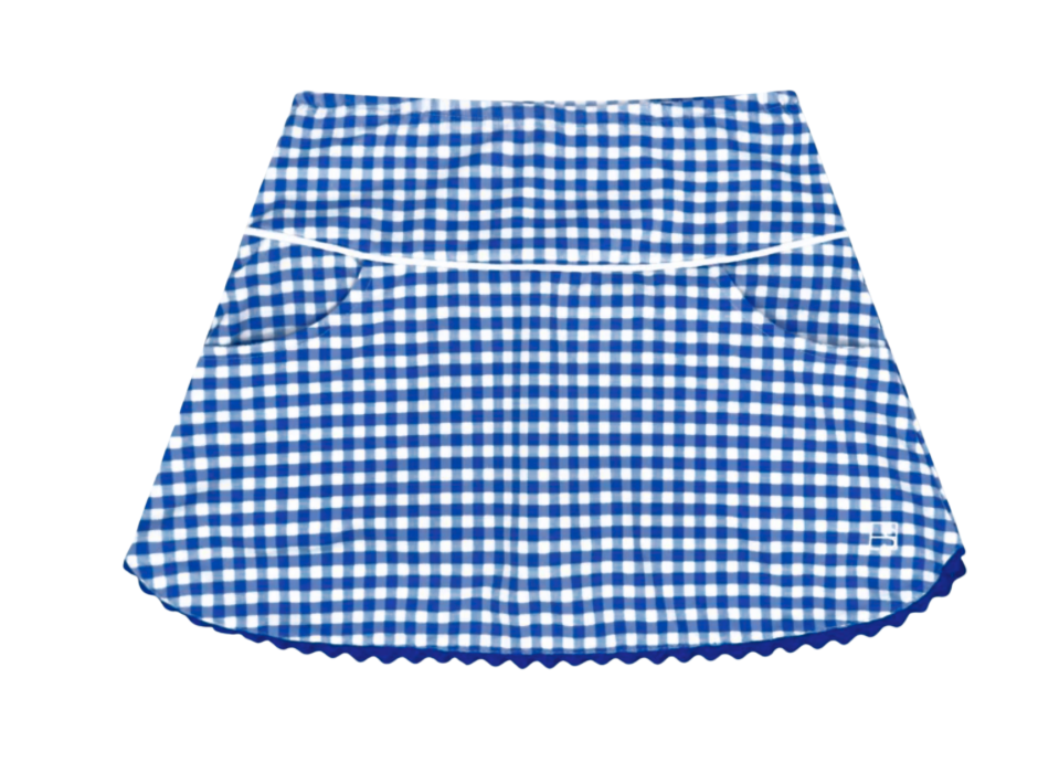 Teagan Tennis Skort- Royal Blue Gingham