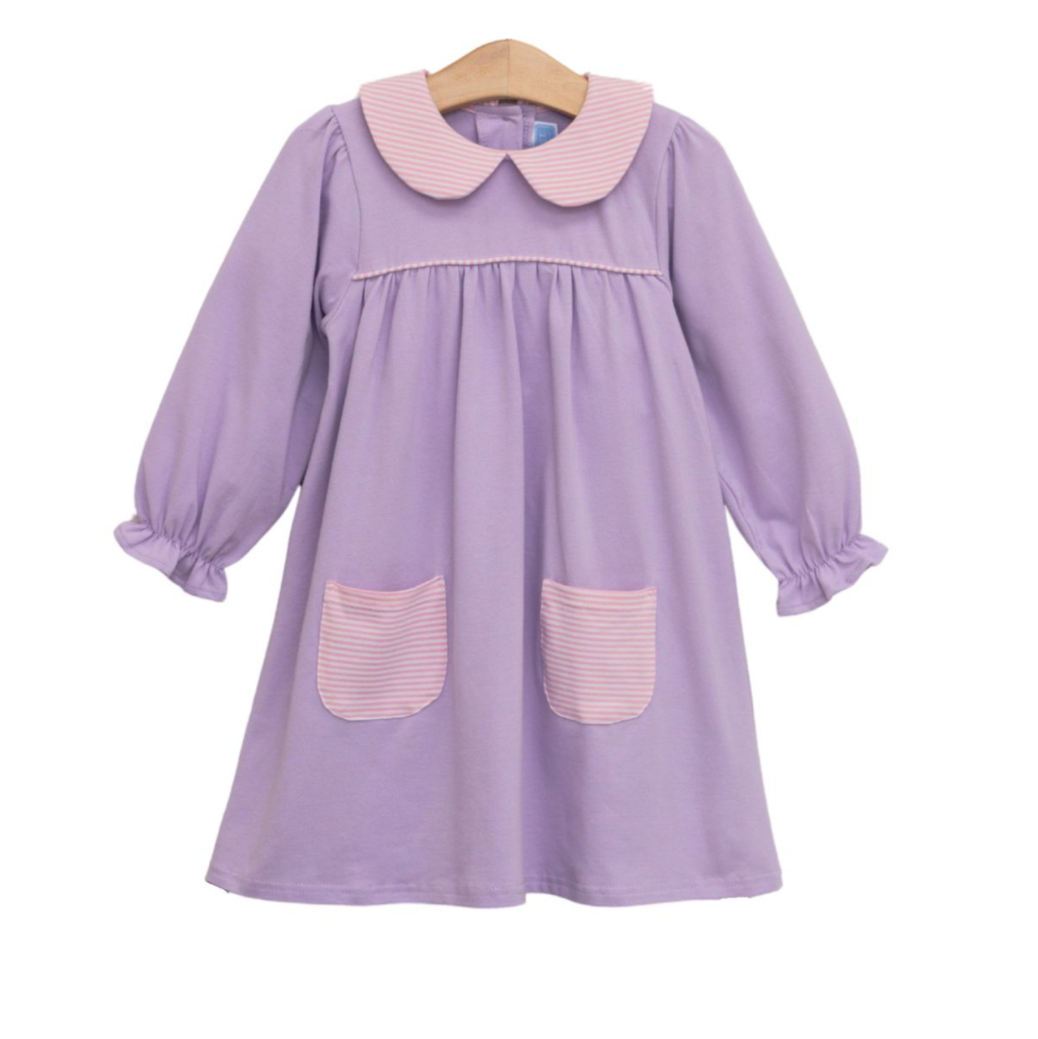 Abigail Dress- Lavender/Light Pink Stripe
