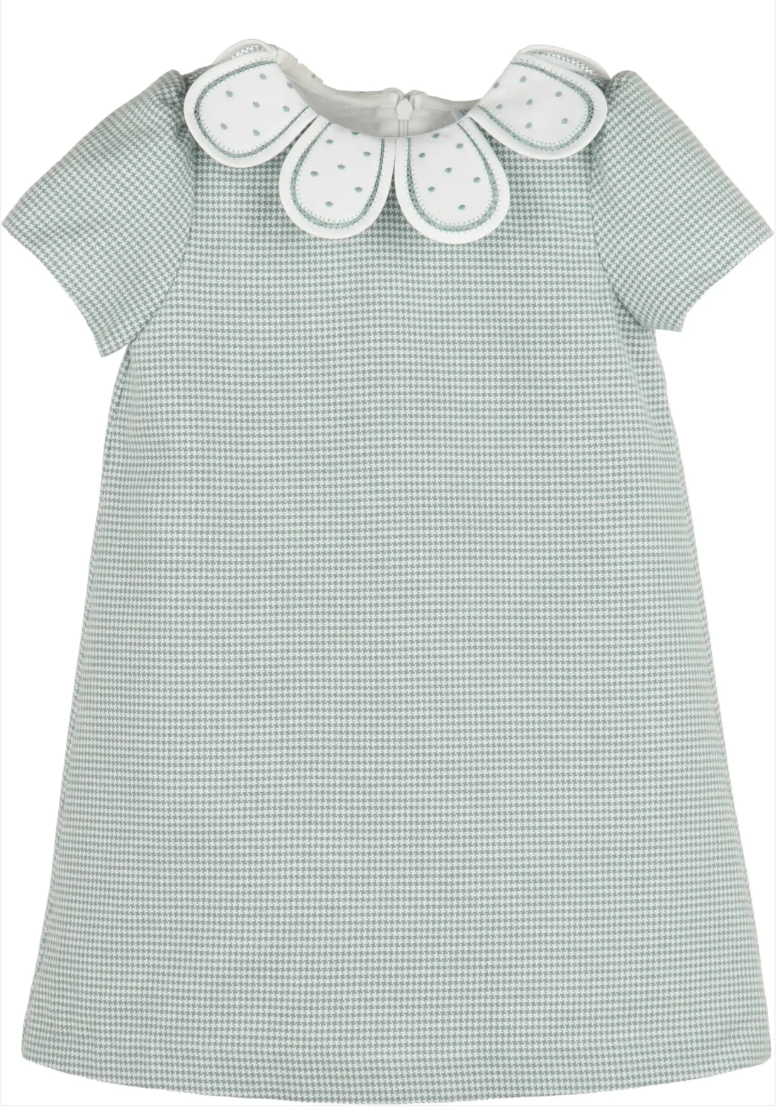 Green Checks Petal Collar Dress